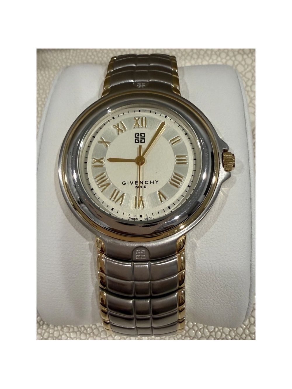 Vintage Givenchy Silver and Gold Men's Round Dial Watch
